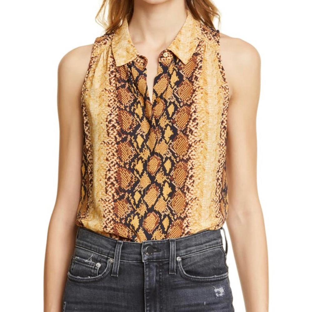 Joie snakeskin sleeveless blouse